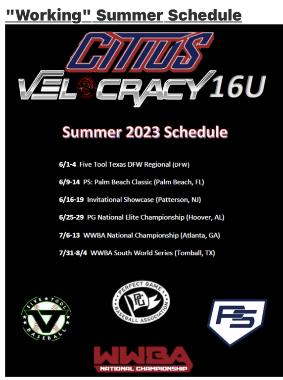 Summer Schedule for donors