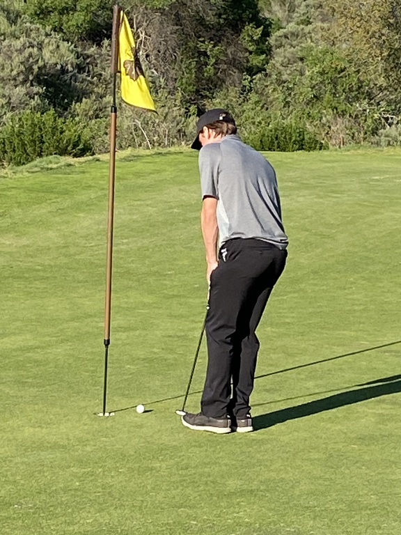 Luke's putt for eagle on hole 6- Way to go!!