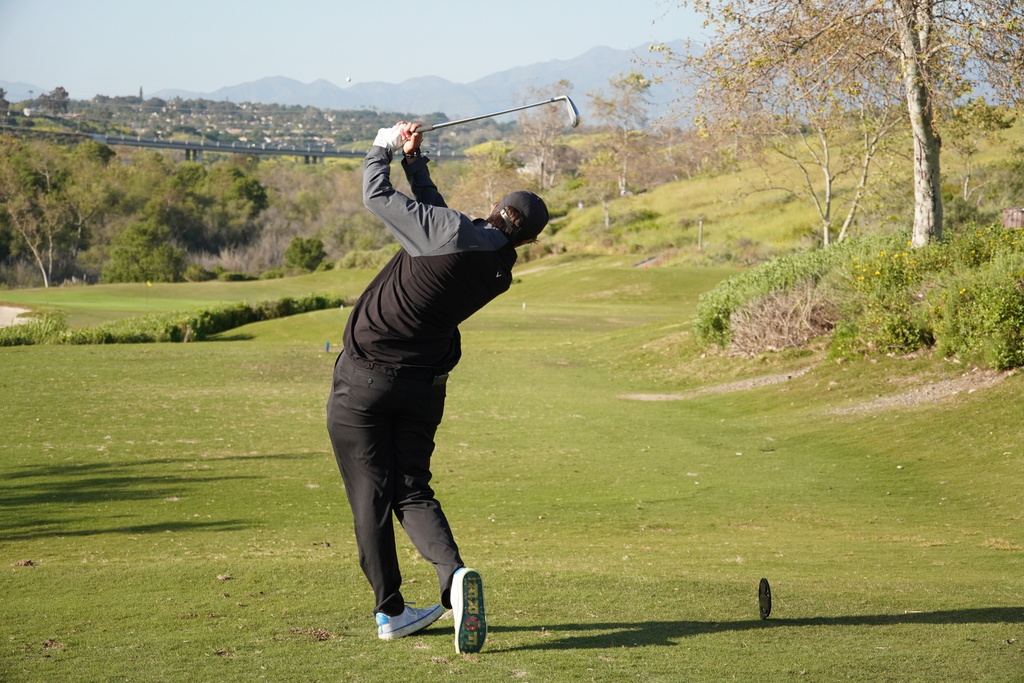 Zach on the tee box of hole 4.