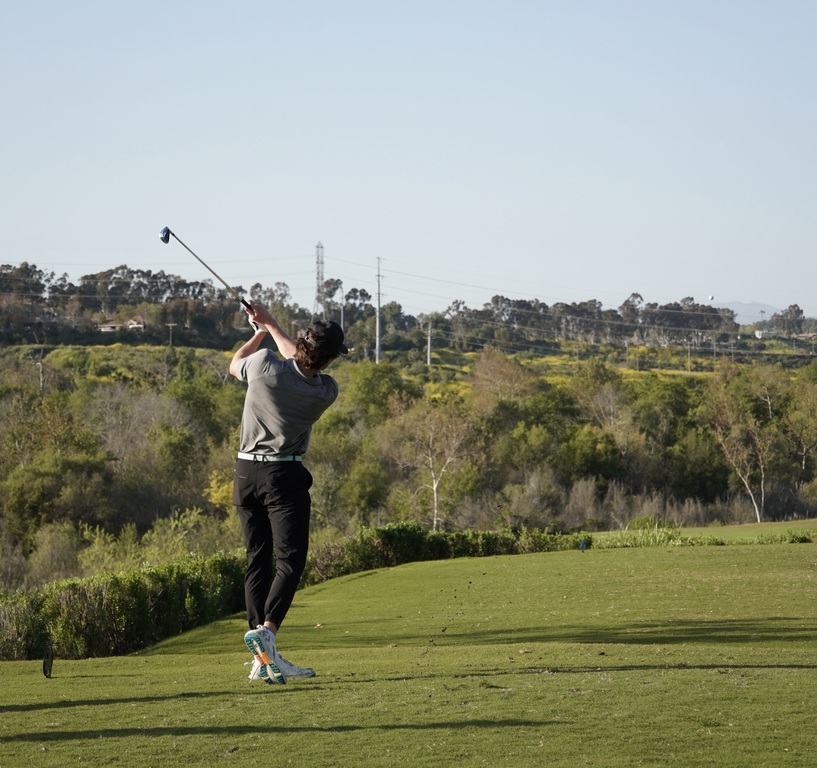 Tommy's tee shot on hole 4.