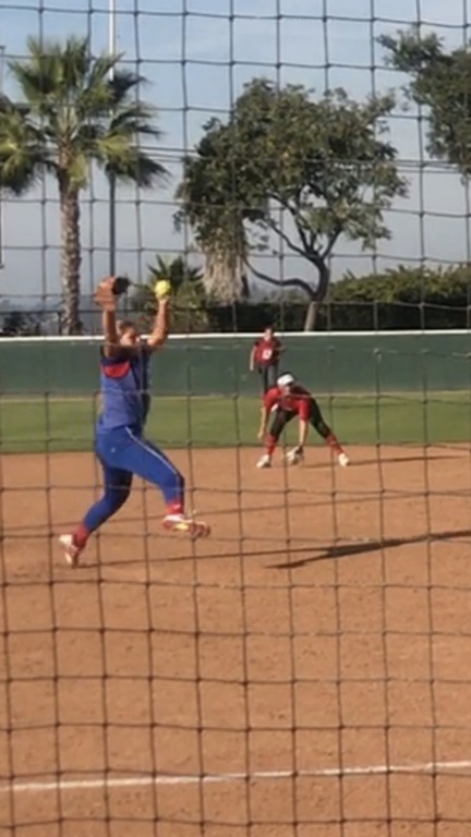 Pitching at the San Diego State camp