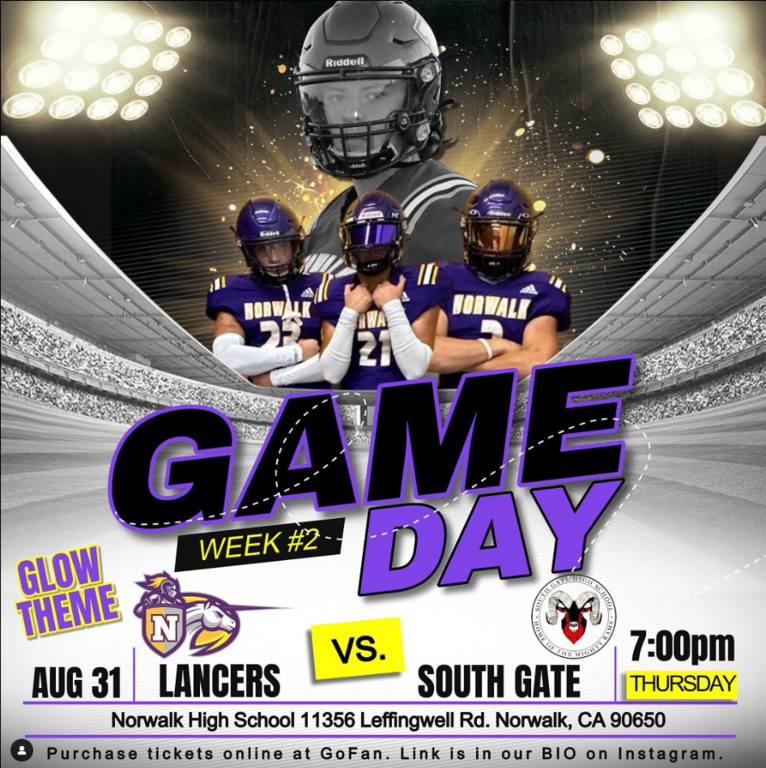 Week 2! Varsity is home and game day is on Thursday this week! One show your support! This weeks theme is GLOW! Wear white and bring your GLOW sticks!