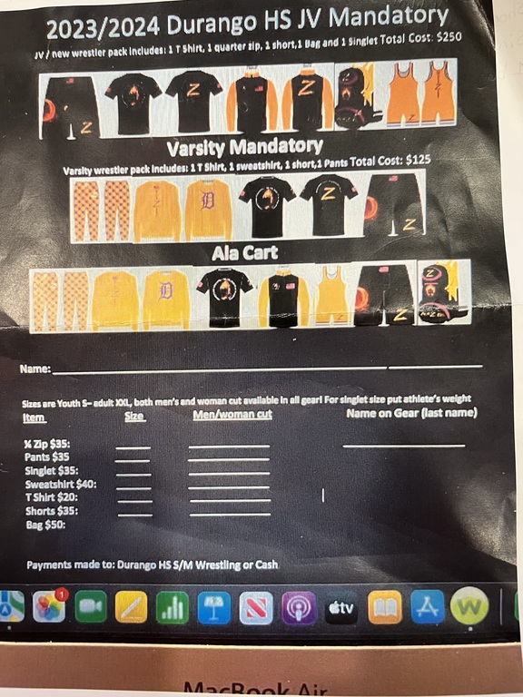 Spirit pack.  New wrestlers/JV top row costs $250