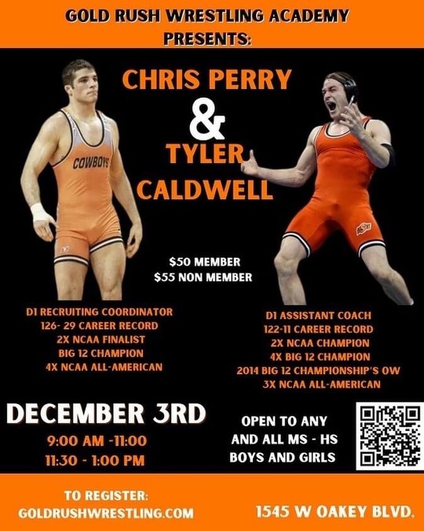 Gold Rush 1 day camp 
$40 for Durango Wrestlers Sunday December 3rd