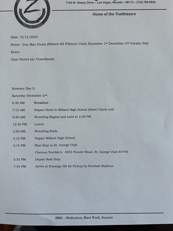 Varsity Utah Trip Day 2