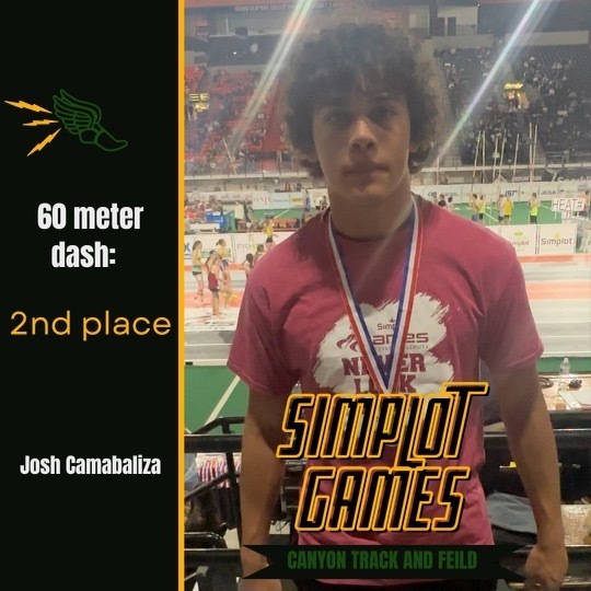 Josh Cambaliza with a 2nd place finish in the 60 meters!!