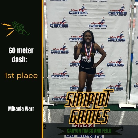 Mikaela Warr is your 2024 Simplot Games Champion in the 60 meter dash!!