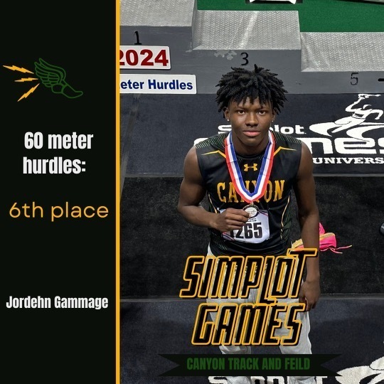 Jordehn Gammage with a 6th place finish in the 60 meter hurdles!!