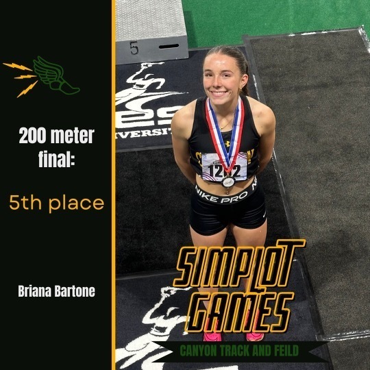 Briana Bartone with a 5th place finish in the 200 meter dash!!