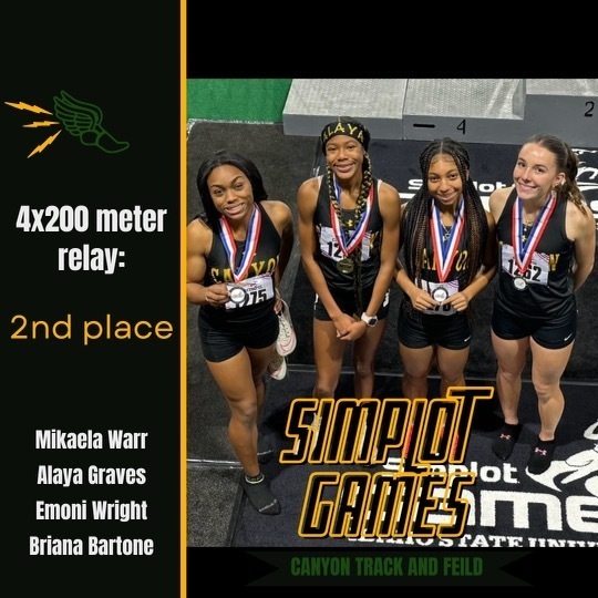 Girls 4x200 meter relay team with a 2nd place finish!!