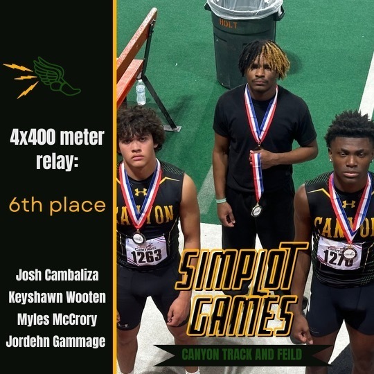 Boys 4x400 meter relay team with a 6th place finish!!