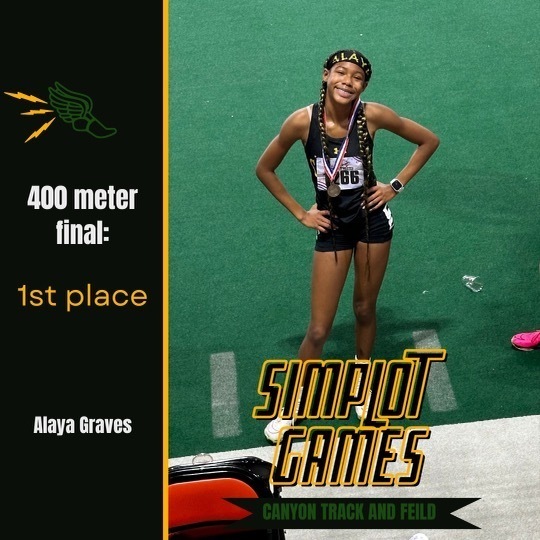 Alaya Graves is your 2024 Simplot Games 400 meter Champion!! She is also a Freshman!!