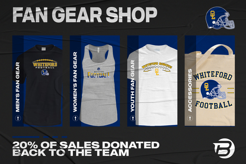 Your store is live! Purchase your Fan Gear here: https://www.blastfangear.com/collections/whiteford-hs-football-fan-store