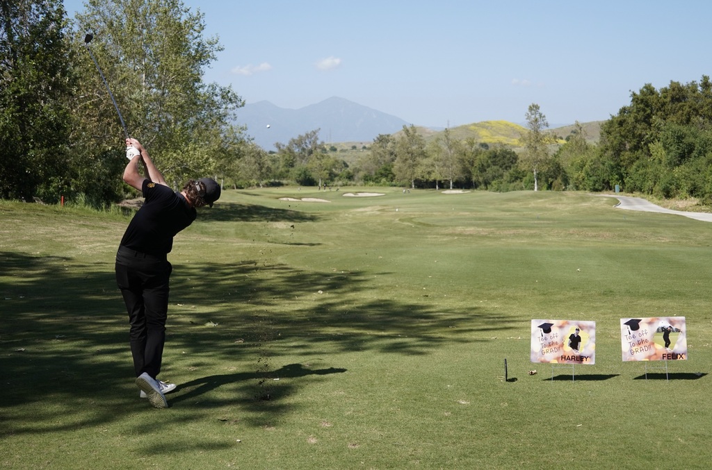 Adam's opening round tee shot.