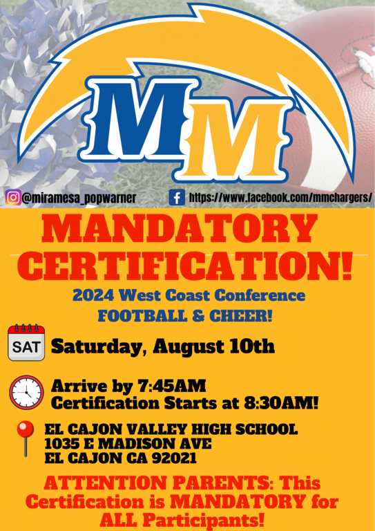 MANDATORY CERTIFICATION ON SATURDAY, AUGUST 10TH!!

- Wear Camp Gear & Bow (Yellow Skirt and Aloha Shirt with Blue Bow) (Athletic Shoes)
- Wear A High Pony ( No Beads or anything in hair)
- No Jewlery
- Cut Nails Short
- Bring Water
- Sunscreen