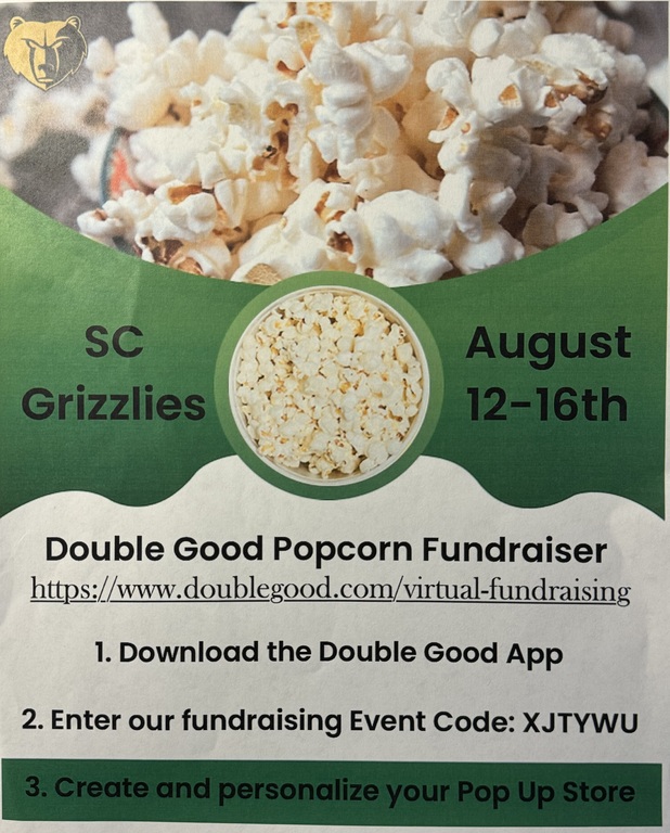 Our Double Good Popcorn Fundraiser!!! If you haven’t started you still have 3 days as it ends Friday! All girls that were at practice took home a flyer yesterday!! Let’s go Grizzlies!