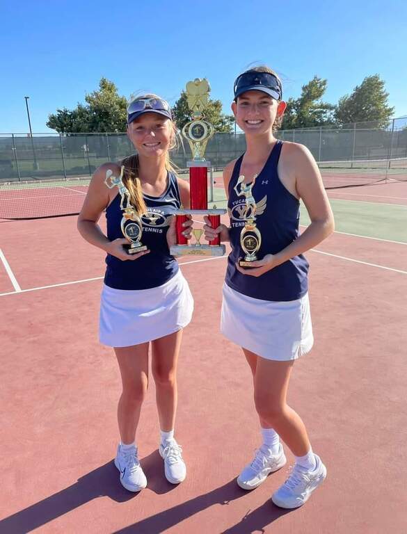 Yucaipa High girls played in a tournament over tge weekend. The team won 1st place and Jill and Sammy won the double title!