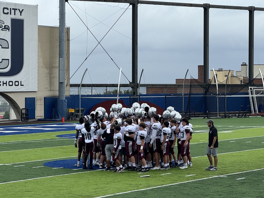 The team breaks the huddle on the roof after a 2-0 start to the season.