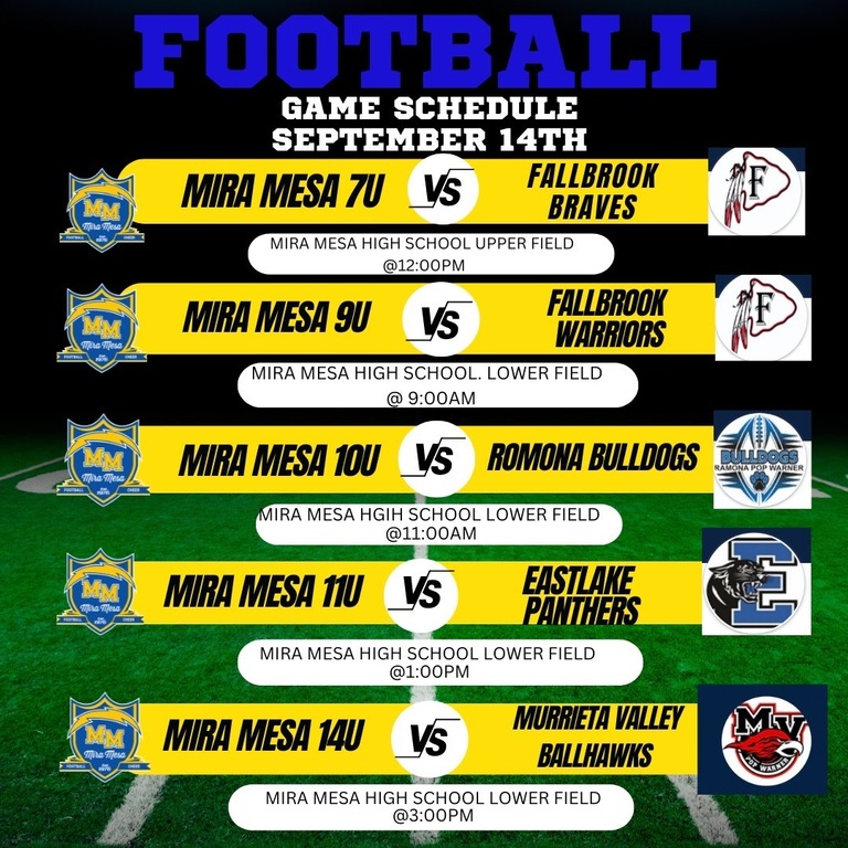 Full Schedule 
Go Chargers !