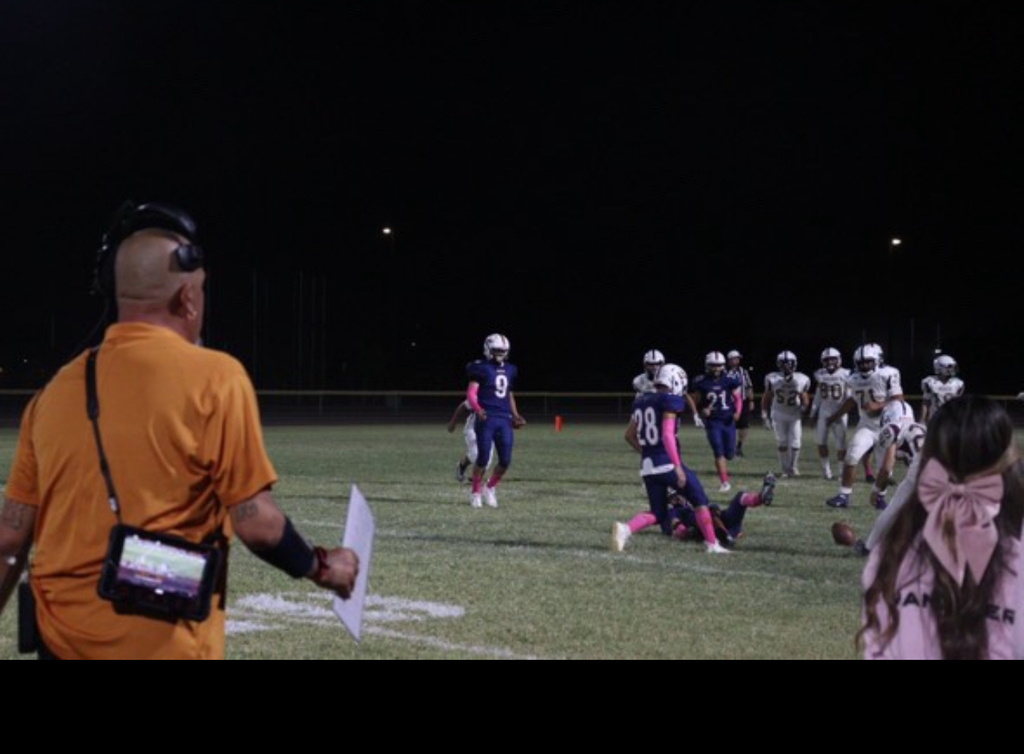 Defensive Coordinator Coach Contreras watching his defense continue to cause havoc on the field for Calexico's offense.