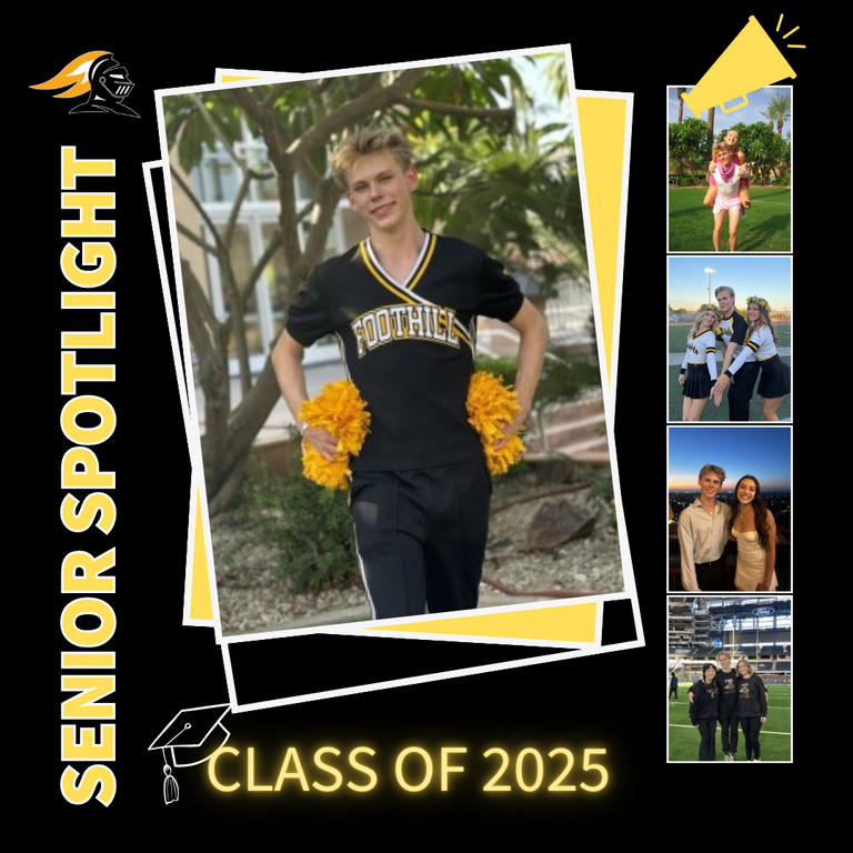 ✨Senior Spotlight #6✨: Charlie Christianson

Charlie is a 3-year program member and has been on Varsity Game Squad and Varsity Comp Team for 2 years! 📣
•
He plans to attend a 4-year university and hopes to be a part of a nationally ranked cheer progra
