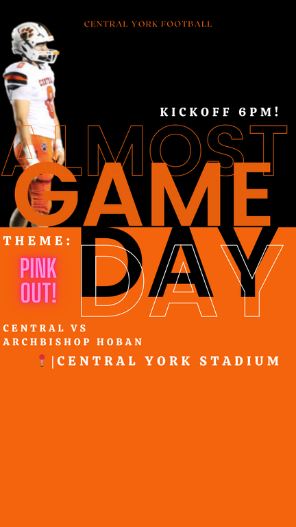 Almost Game Dayy!!🔥

Tomorrow Central York takes on the Archbishop Hoban Knights @ Home 

Make sure to come and support CY!!

#gopanthers🐾 #CYfootball