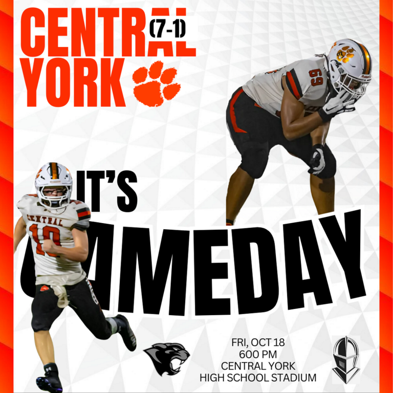 🚨🏈 Game Day Alert! 🏈🚨

🌟| Central York vs Archbishop Hoban 

📌| Central York High School Stadium 

🏈| Kickoff is at 6:00 PM !

🎟️ Tickets: Grab your tickets online or at the gate: https://cysd.hometownticketing.com/embed/all 

🎥 Can’t make it in