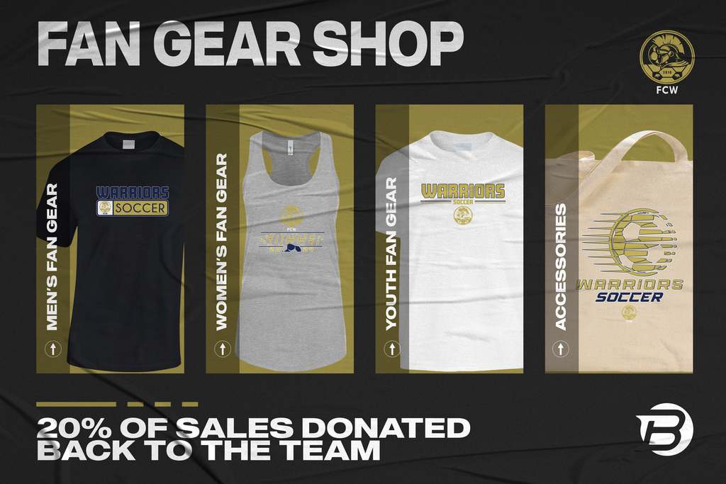 Your store is live! Shop your Fan Gear here: https://www.blastfangear.com/collections/fc-warriors-soccer-fan-store