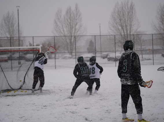 Letting in a goal on a chilly snow practice!!🥶❄️