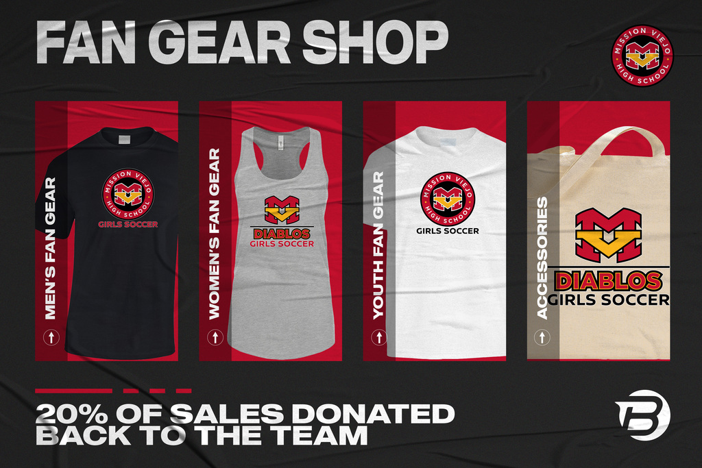 Your store is live! Shop your Fan Gear here: https://www.blastfangear.com/collections/mission-viejo-hs-girls-soccer-fan-store
