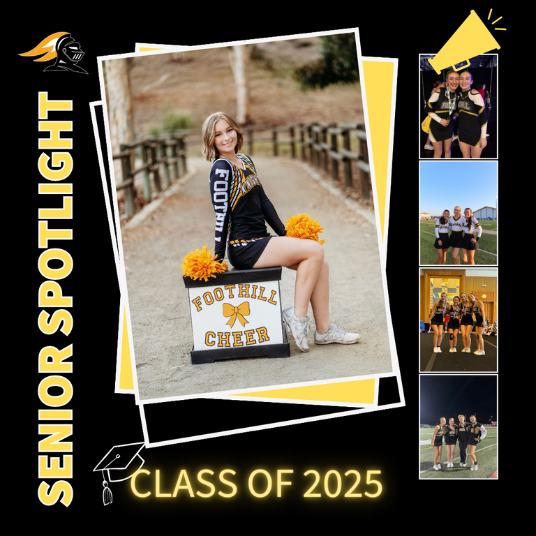 ✨Senior Spotlight #9✨: Kate Brueseke

Kate is a 2-year program member and has been on Varsity Game Squad for 1 year and Varsity Comp Team for 2 years! 📣
•
She plans to attend college in California and major in something medicine related. 💉
•
Kate’s 