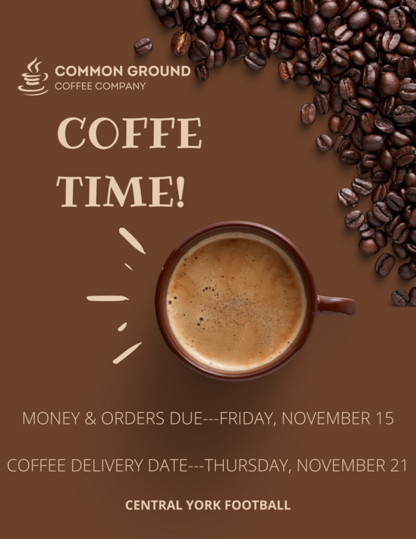 🚨 Hey Central fans! 🔥 Reminder our football team is running a coffee fundraiser, and we need your support! ☕ Stock up on your favorite coffee blends while helping out the team!

👉 How to Order Online: Visit cgcoffeecompany.com, and at checkout, make sur