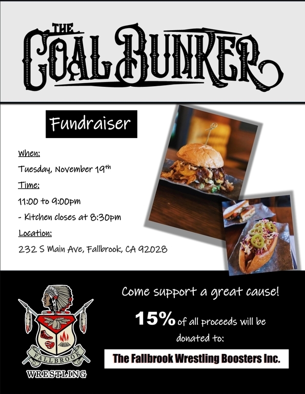 Please join us for the fundraiser at Coal Bunker. This is a great event and every year we have a great time.