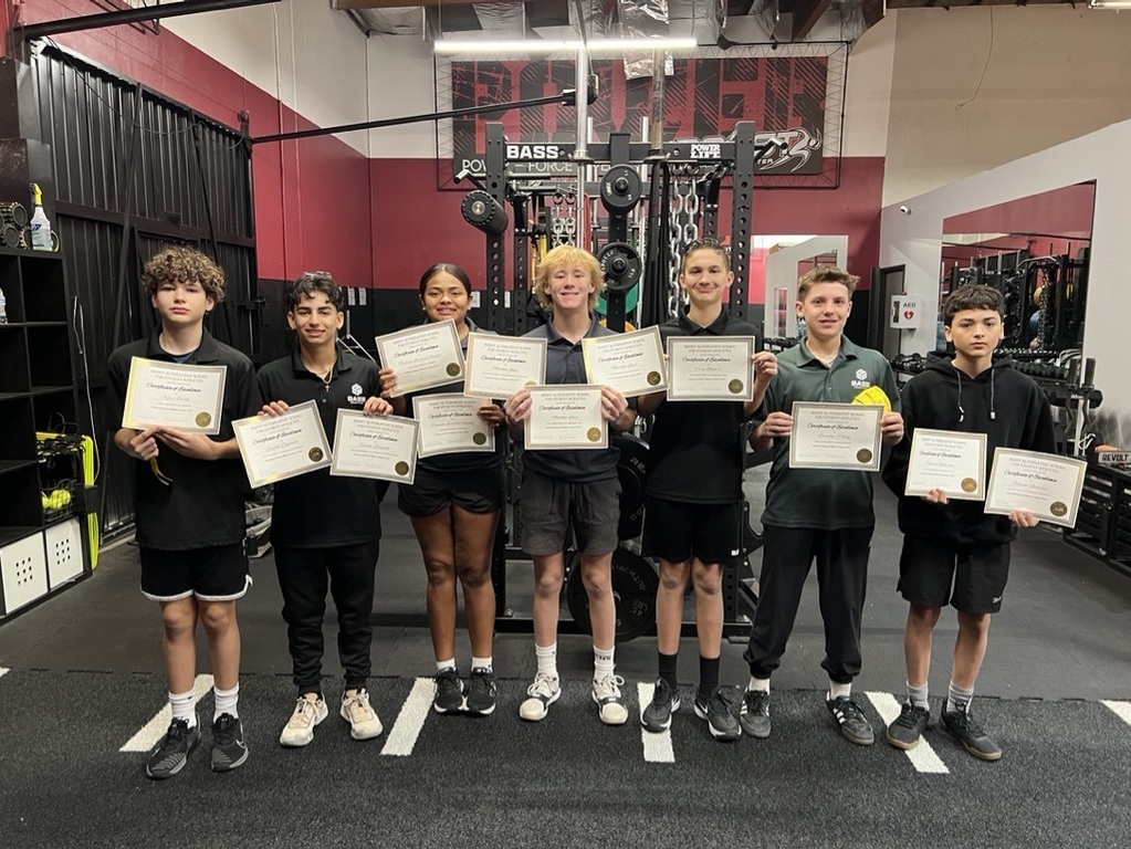Trimester 1 Excellence Awards celebrate students that have high marks in individual subjects. 
Integrated Math II: Matthew Lewis
Integrated Math I: Easton Zamudio
Math 8: Brenden Poling
Math 6/7: Vincent Ramirez
Science: Taimane Leiataua-Sanchez
ELA