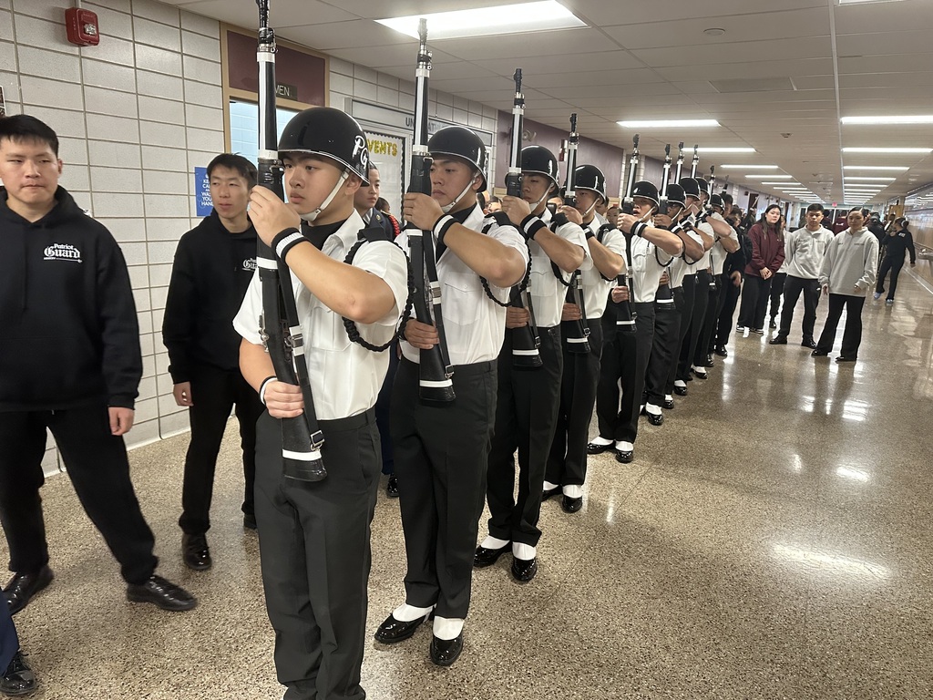 Ready to enter the competition arena for their routine.