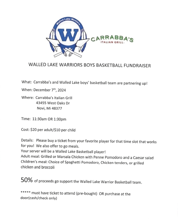 Hey All, 

Everyone should have received the form for the Carrabba's dinner Fundraiser.  The final day to turn in your sales form is on December 3rd. That's coming up fast, next week. Please turn in your forms to either Nikki or myself at the game. You 