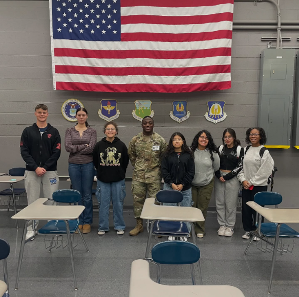 Today our cadets received a presentation by Sgt Sayeed Bennett, from the US Army. Sgt Bennett is a Mountaineer Squadron alum. He has served in the active duty Army for several years and is now in ROTC to become an officer. Thank you so much for coming!!