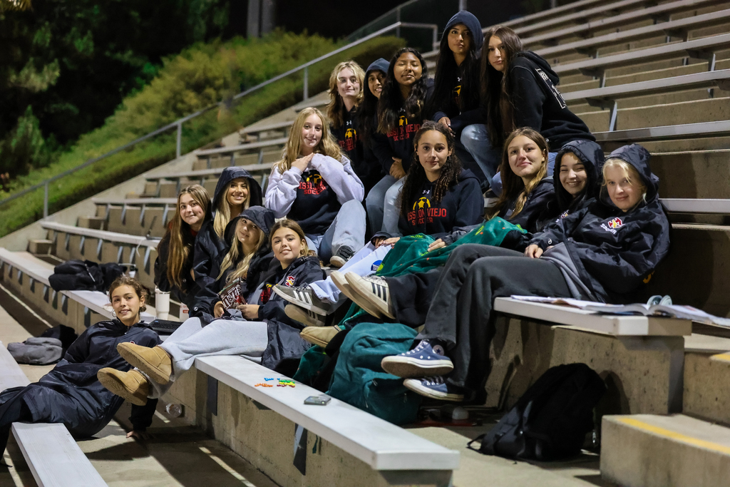 The MVHS Girls Frosh/Soph Soccer Team at the Girls Varsity Soccer game against Irvine High School. What a great game! Congratulations on your win, Varsity!