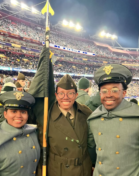 ALUMNI SPOTLIGHT: From left to right, CDT Henry (’21), CC Morgan (’23), and CDT Folas (’21), proud AFJROTC alumni continuing to represent leadership and excellence! Honored to see the legacy live on 👏👏