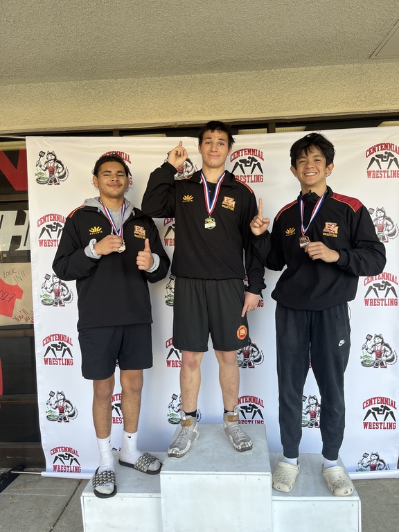 Three placers at this weekends JV tournament. Finishing 9th out of 20 teams. Great job. 
Sam (126) - 5th
Zack (150) - 3rd
Jacob (157) - 1st