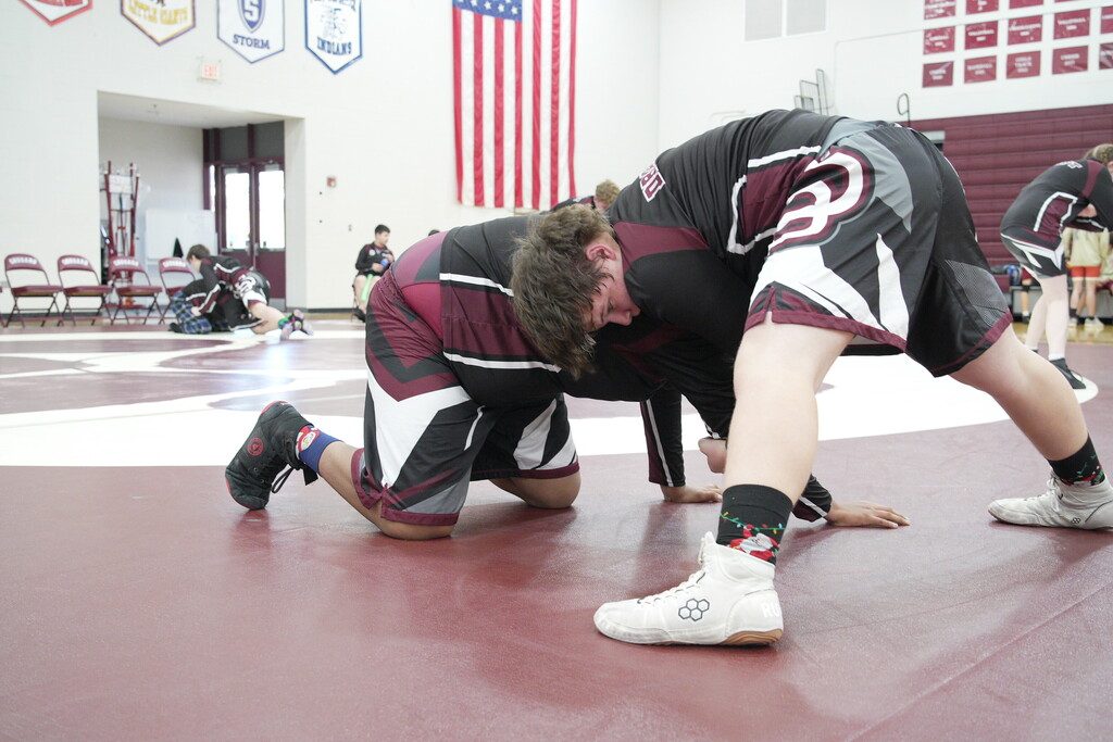 Scott and Henri warming up