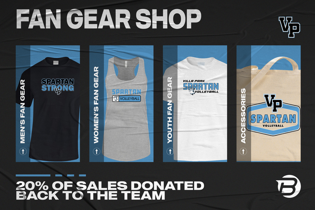 Your store is live! Shop your Fan Gear here: https://www.blastfangear.com/collections/villa-park-hs-boys-volleyball-fan-store