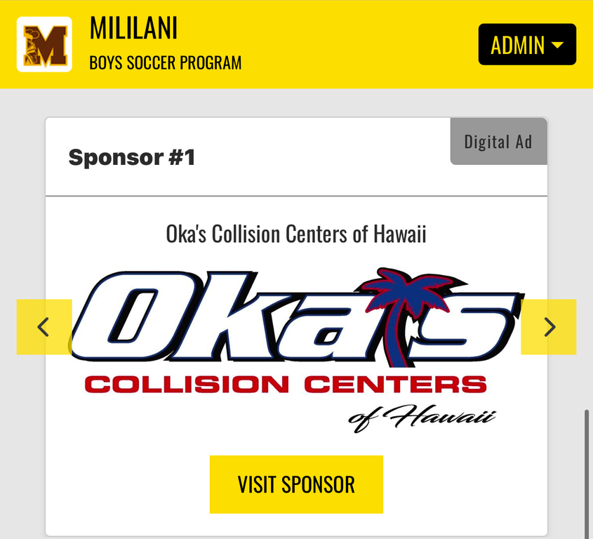 Hawai’i Business supporting Mililani Boys Soccer…Mahalo Oka’s Collision Center, Hawai’i!!