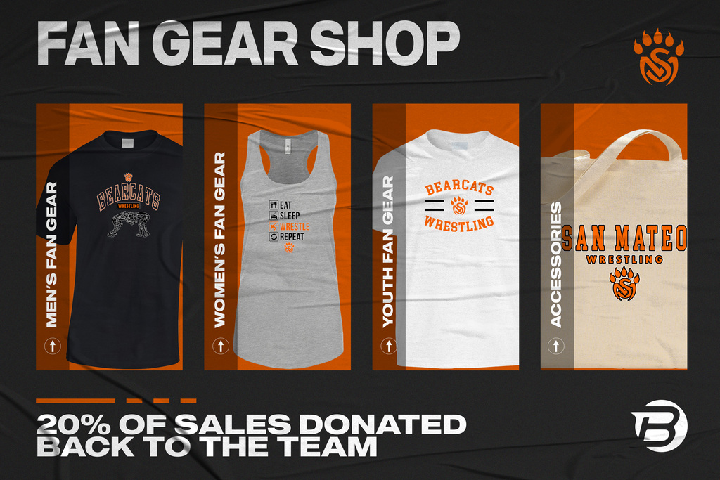 Your store is live! Shop your Fan Gear here: https://www.blastfangear.com/collections/san-mateo-hs-wrestling-fan-store