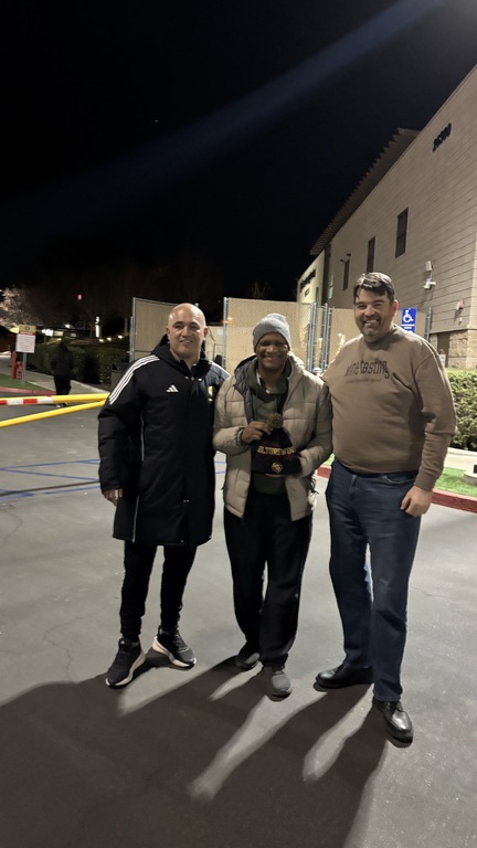 Carlos Garcia that started the JSerra Soccer program when the school opened up. We call him the “OG”,
Eric Stroup principal of the school, and Rich Williams one of the original coaches on the Lions were at last night‘s game! Go Lions!