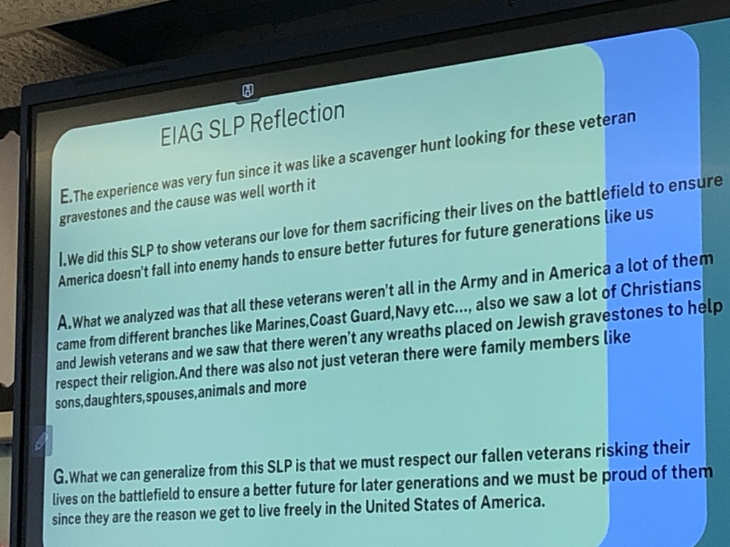 EIAG Reflection