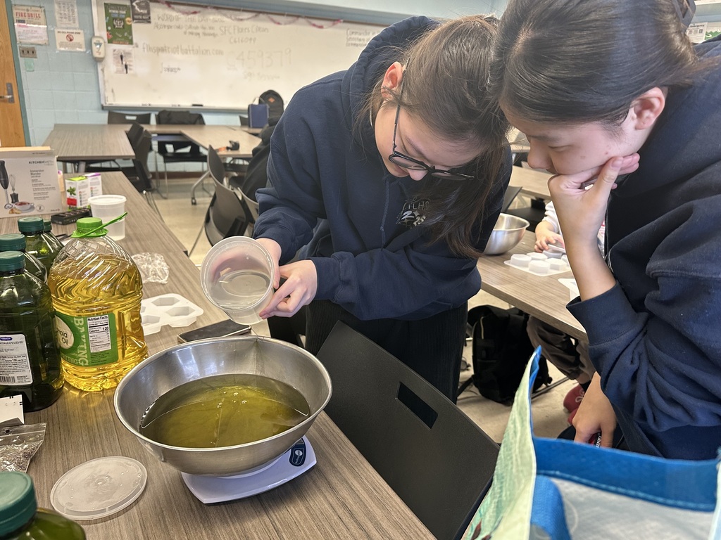 Cadets making soap for the Foxtrot Company Service Learning!