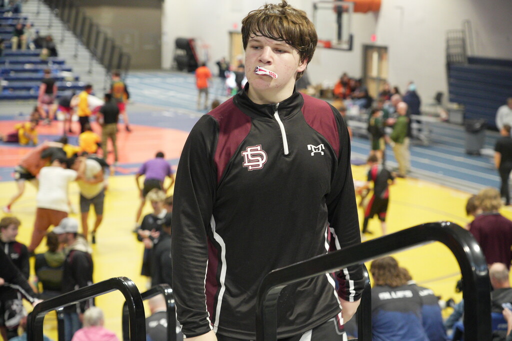 Scott getting situated for a day of wrestling.