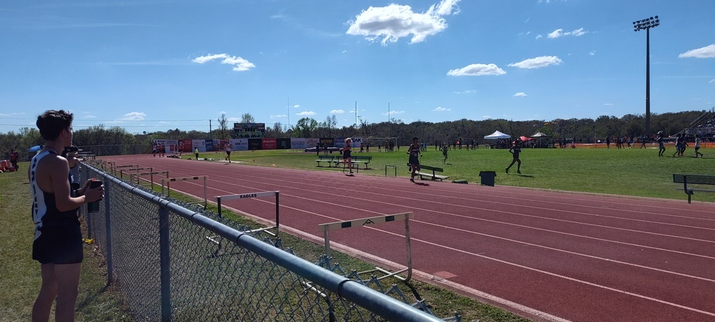 Leading the 1600m!