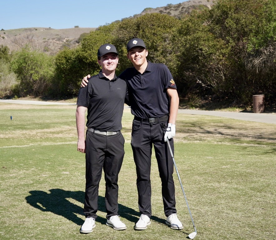 Introducing the Co Captains of the 2025 Varsity Golf Team, Liam McNamara and Finn Yeomans.  Liam and Finn have both been on Varsity Golf since their freshman year at JSerra.  As seniors, this will be their fourth and final year representing the JSerra gol
